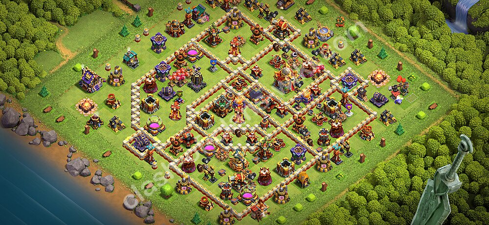 Base plan TH16 (design / layout) with Link, Anti 3 Stars, Hybrid for Farming 2026, #3430