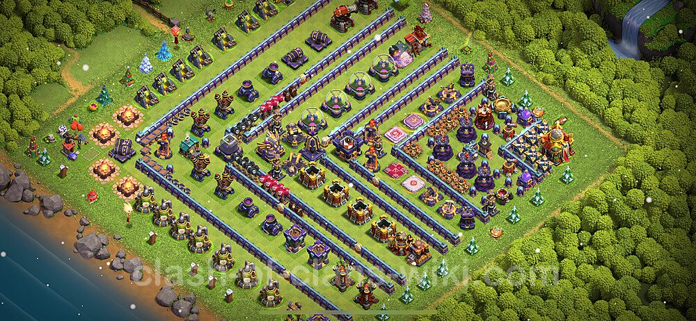TH16 Troll Base Plan with Link, Copy Town Hall 16 Funny Art Layout 2024, #1505