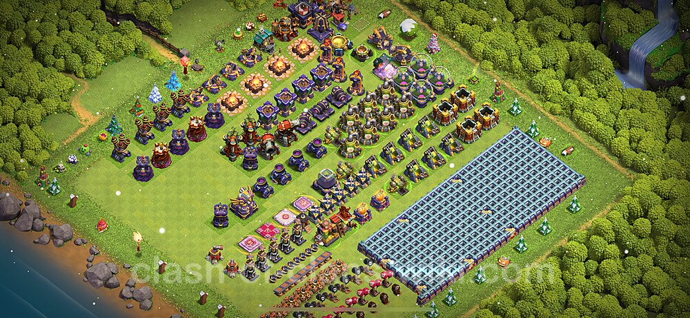TH16 Troll Base Plan with Link, Copy Town Hall 16 Funny Art Layout 2024, #1506