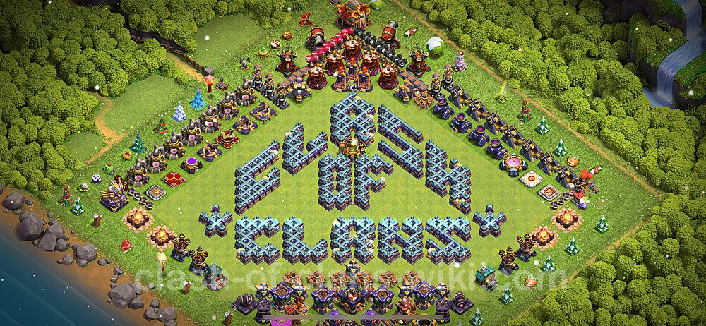 TH16 Troll Base Plan with Link, Copy Town Hall 16 Funny Art Layout 2024, #1580