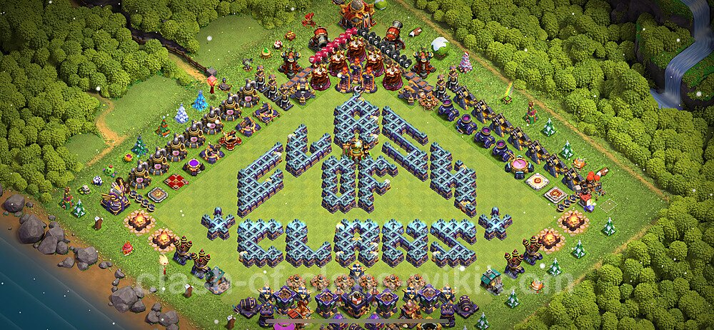 Funny Troll Diseño de aldea Ayuntamiento 16 Copiar - COC TH16 Perfecta Distribucion 2024 + Enlace, #1580