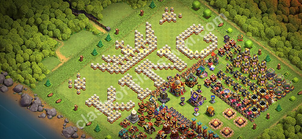 Base Troll TH16 dengan Link, Salin Tata Letak Seni Lucu Balai Kota 16 2026, #2656