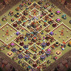 Base War TH16 dengan Link, Anti Udara / Naga Elektro, Salin Desain Liga Perang Klan (CWL) Balai Kota 16 2026, #1497