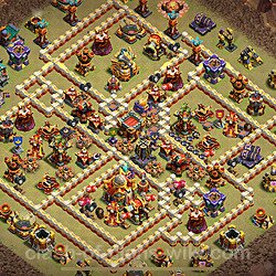 TH16 Anti 3 Stars War Base Plan with Link, Copy Town Hall 16 CWL Design 2026, #2915