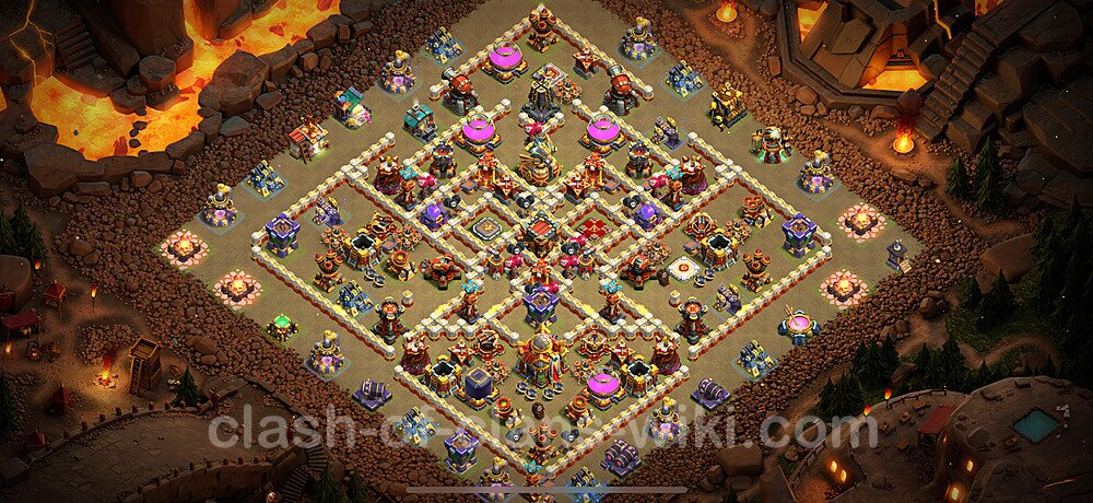 TH16 Anti 3 Stars War Base Plan with Link, Anti Everything, Copy Town Hall 16 CWL Design, #1484