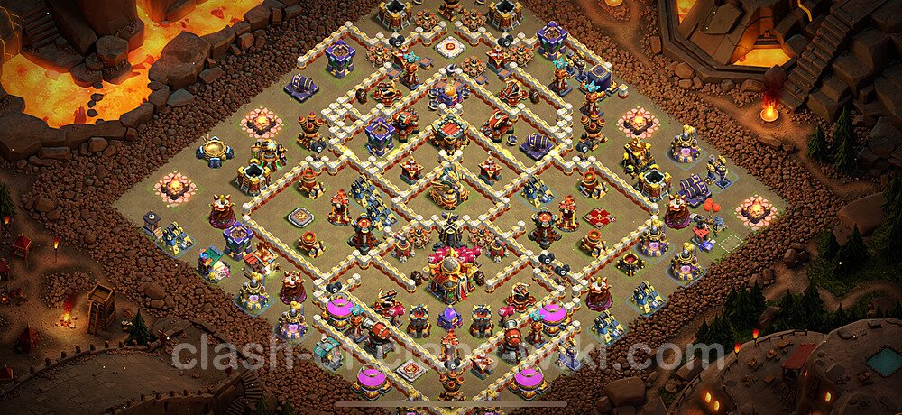 TH16 Anti 3 Stars War Base Plan with Link, Copy Town Hall 16 CWL Design 2025, #1485