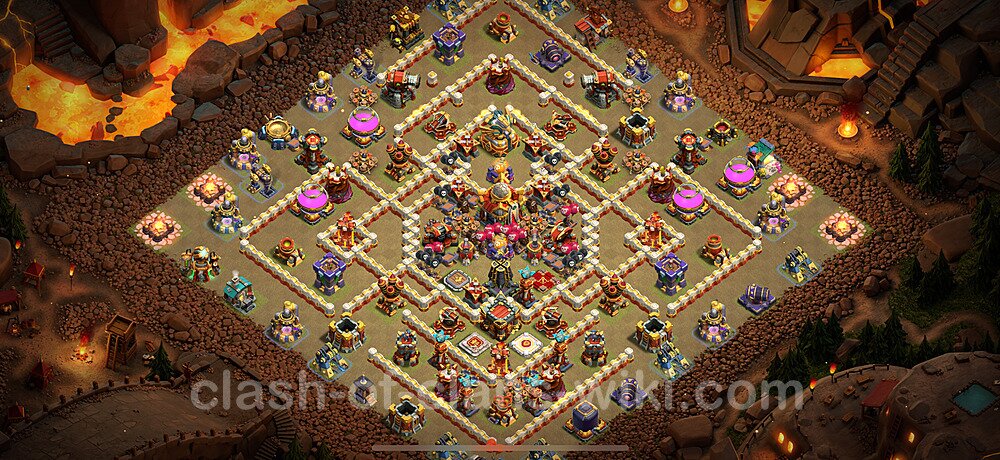 TH16 Anti 3 Stars War Base Plan with Link, Copy Town Hall 16 CWL Design 2025, #1511