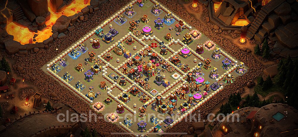 TH16 Anti 2 Stars War Base Plan with Link, Copy Town Hall 16 CWL Design, #1577