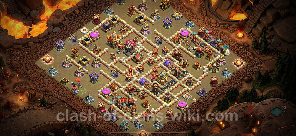 TH16 Anti 3 Stars War Base Plan with Link, Copy Town Hall 16 CWL Design 2025, #1597