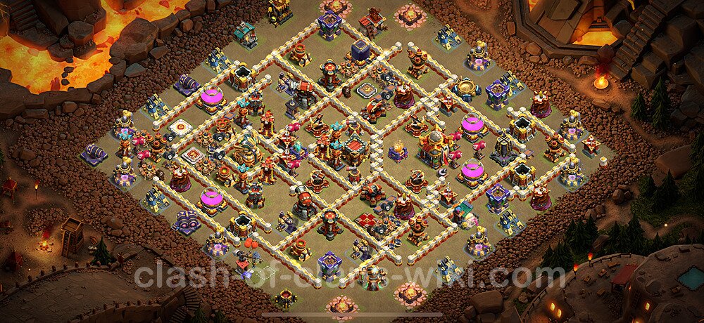 TH16 War Base Plan with Link, Hybrid, Copy Town Hall 16 CWL Design 2025, #1598