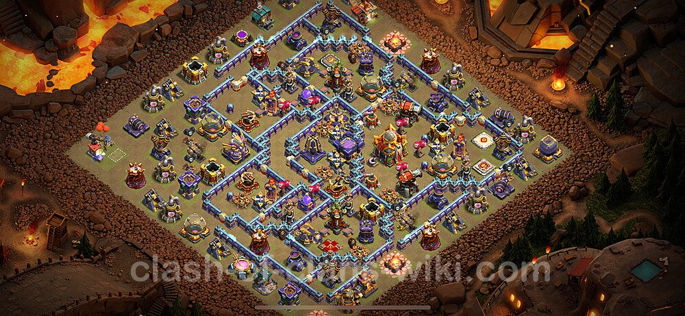 TH16 Anti 3 Stars War Base Plan with Link, Copy Town Hall 16 CWL Design 2024, #1603