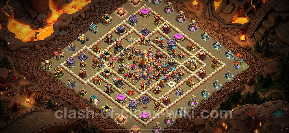 TH16 Anti 2 Stars War Base Plan with Link, Copy Town Hall 16 CWL Design 2024, #1612