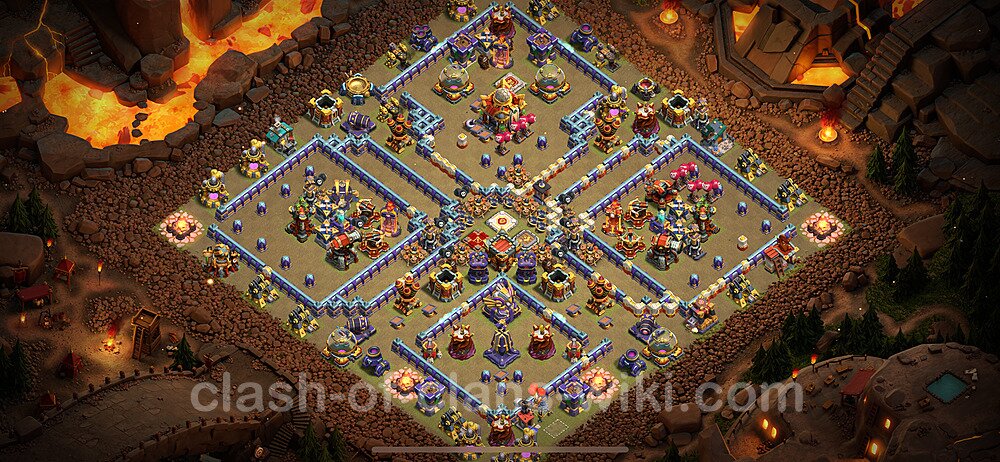 TH16 Anti 2 Stars War Base Plan with Link, Anti Everything, Copy Town Hall 16 CWL Design 2024, #1821