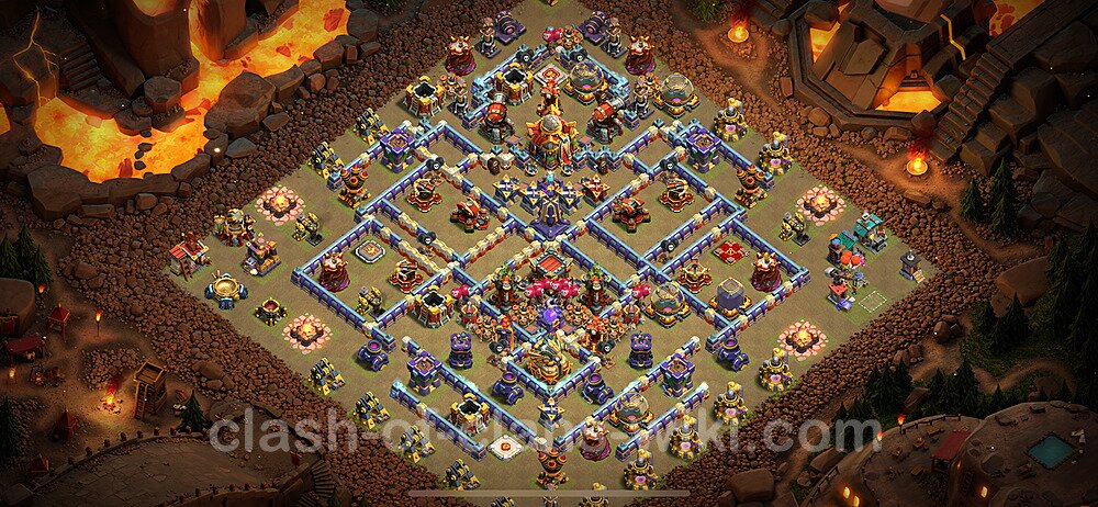 TH16 Anti 3 Stars War Base Plan with Link, Copy Town Hall 16 CWL Design 2024, #2056