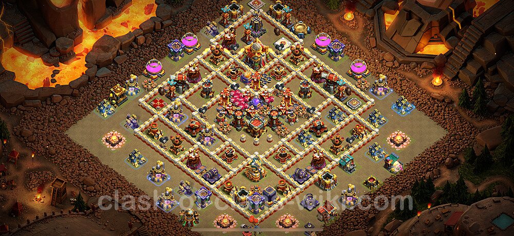 TH16 Anti 3 Stars War Base Plan with Link, Copy Town Hall 16 CWL Design 2024, #2184