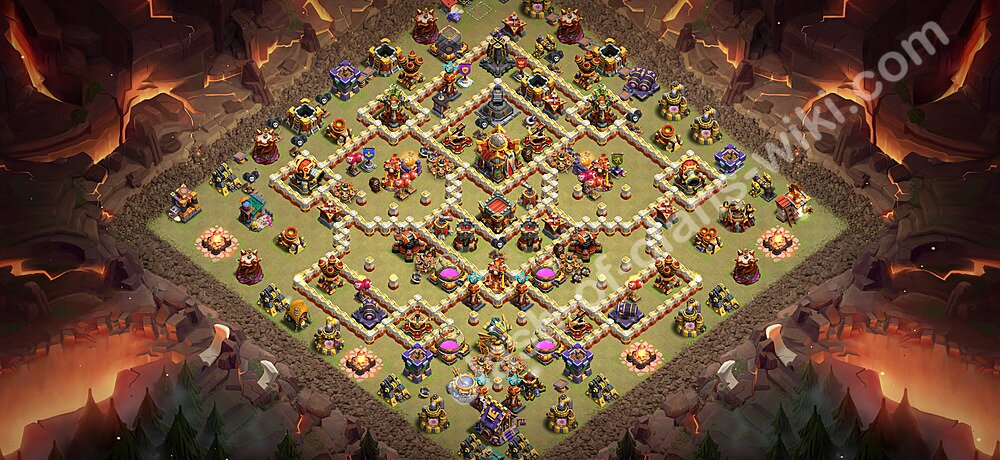Base War TH16 dengan Link, Anti Segalanya, Salin Desain Liga Perang Klan (CWL) Balai Kota 16 2026, #2200