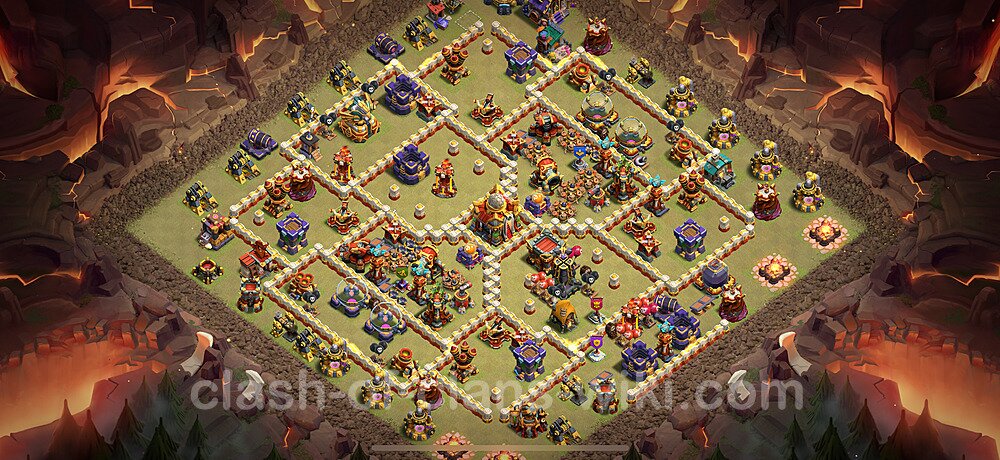 TH16 Anti 3 Stars War Base Plan with Link, Copy Town Hall 16 CWL Design 2025, #2661