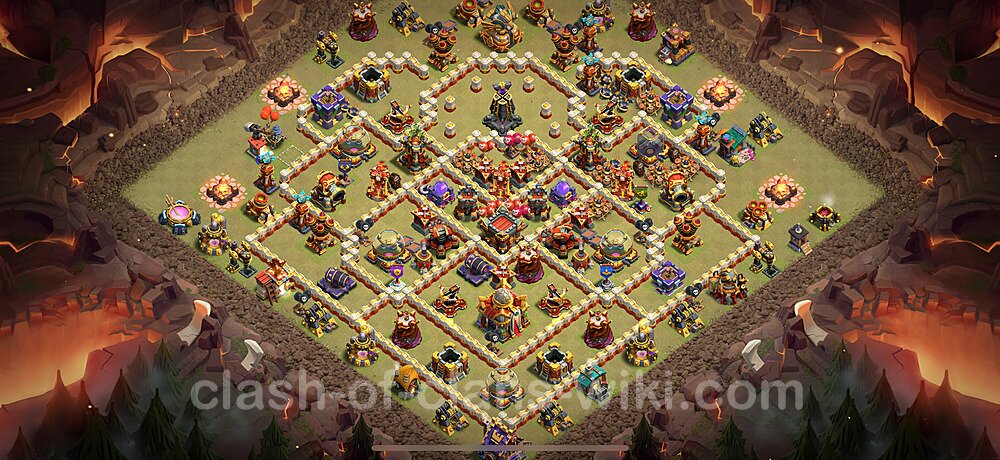 TH16 Anti 3 Stars War Base Plan with Link, Anti Air / Electro Dragon, Copy Town Hall 16 CWL Design 2025, #2788