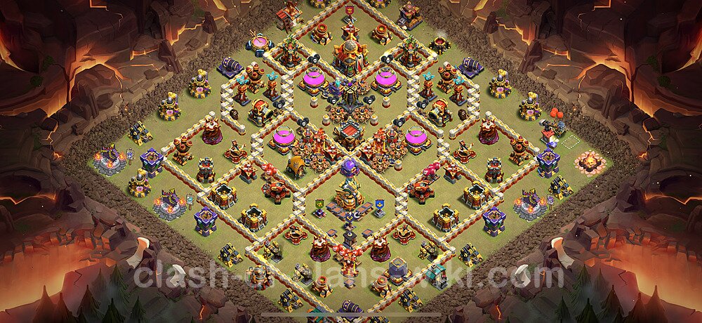 Top Anti 2 Etoiles Base de Guerre HDV 16 + Lien (Link), Hybride 2025 gdc - Hôtel de Ville 16 Base Copier, #2799