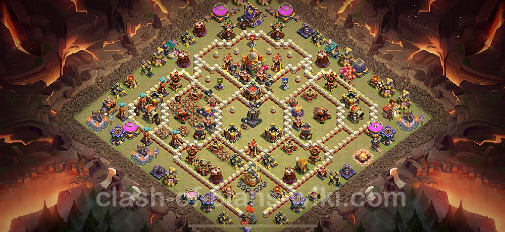 TH16 Anti 2 Stars War Base Plan with Link, Copy Town Hall 16 CWL Design 2025, #2800