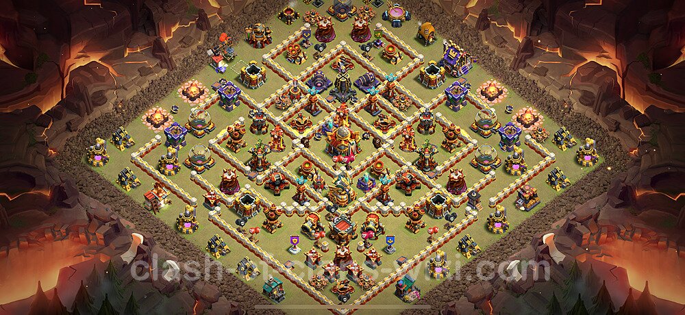 Die Anti 2 Sterne Clan War Base RH16 + Link - COC Rathaus Level 16 Kriegsbase (CK / CW), #2894