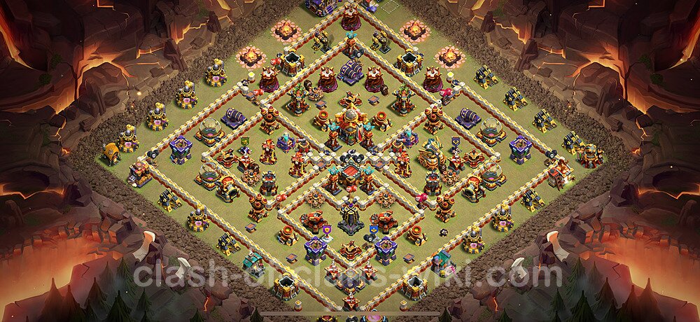 TH16 Anti 3 Stars War Base Plan with Link, Copy Town Hall 16 CWL Design, #2901