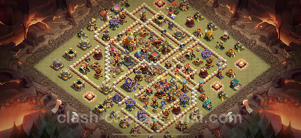 TH16 Anti 3 Stars War Base Plan with Link, Anti Everything, Copy Town Hall 16 CWL Design 2025, #2914