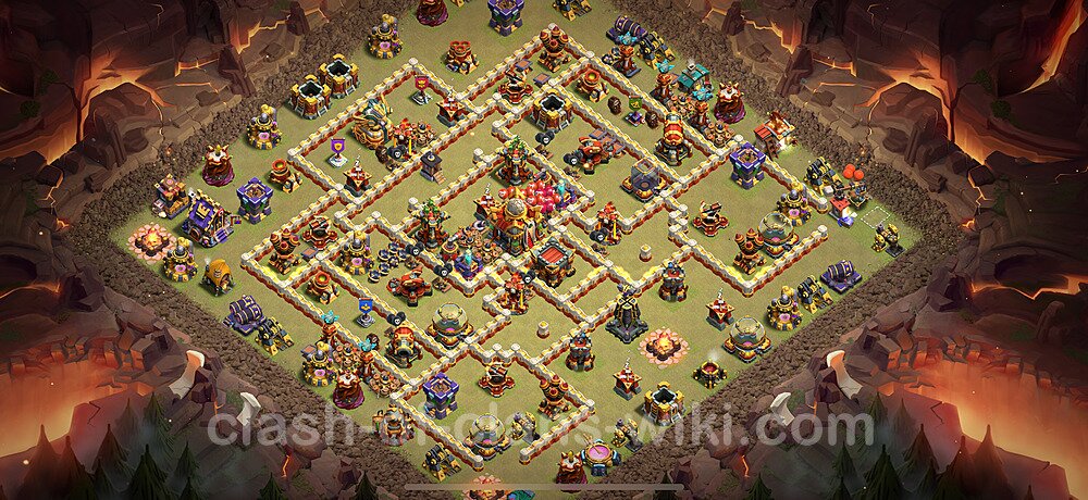 TH16 Anti 3 Stars War Base Plan with Link, Copy Town Hall 16 CWL Design 2025, #2952