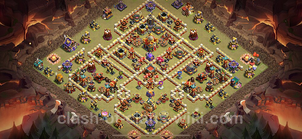 TH16 Anti 2 Stars War Base Plan with Link, Copy Town Hall 16 CWL Design 2025, #2970