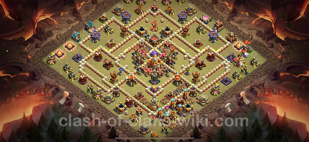 TH16 Anti 2 Stars War Base Plan with Link, Anti Everything, Copy Town Hall 16 CWL Design 2025, #2971