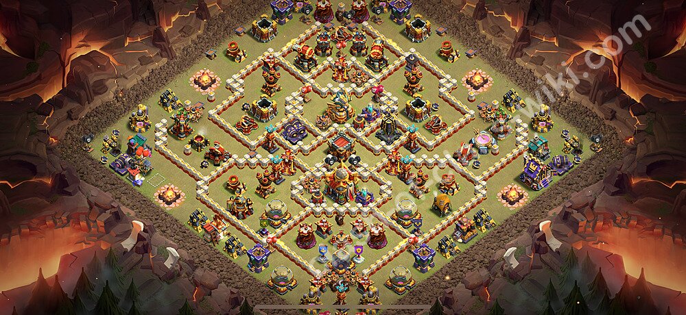 TH16 Anti 3 Stars War Base Plan with Link, Anti Air / Electro Dragon, Copy Town Hall 16 CWL Design 2025, #3012