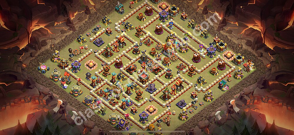 TH16 Anti 3 Stars War Base Plan with Link, Anti Everything, Copy Town Hall 16 CWL Design 2025, #3013