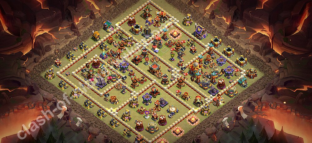 TH16 Anti 3 Stars War Base Plan with Link, Copy Town Hall 16 CWL Design 2026, #3284