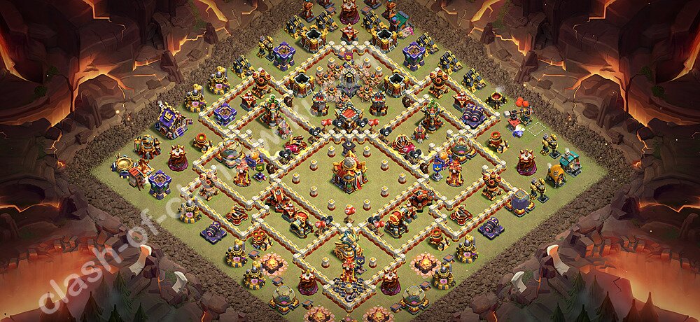 TH16 Anti 2 Stars War Base Plan with Link, Copy Town Hall 16 CWL Design 2026, #3375