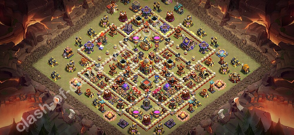 TH16 War Base Plan with Link, Copy Town Hall 16 CWL Design 2026, #3425