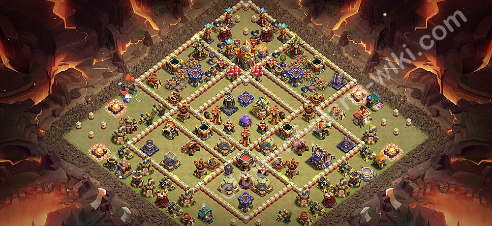 TH16 Anti 3 Stars War Base Plan with Link, Copy Town Hall 16 CWL Design 2026, #3470