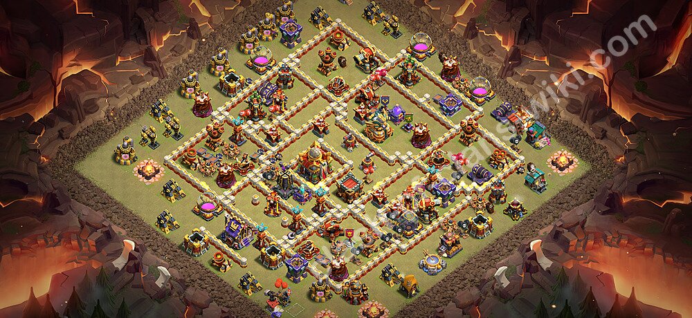TH16 War Base Plan with Link, Copy Town Hall 16 CWL Design 2026, #3522