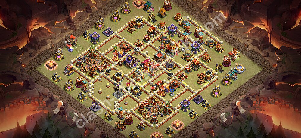 TH16 Anti 3 Stars War Base Plan with Link, Copy Town Hall 16 CWL Design 2026, #3546