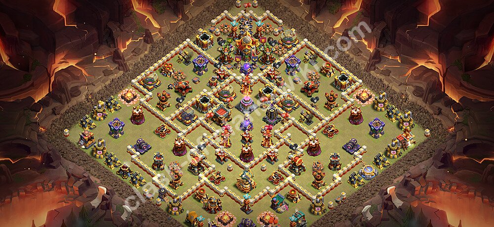 TH16 Anti 2 Stars War Base Plan with Link, Legend League, Copy Town Hall 16 CWL Design 2026, #3562