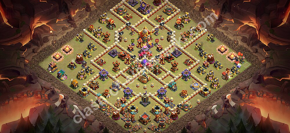 TH16 Anti 3 Stars War Base Plan with Link, Anti Everything, Copy Town Hall 16 CWL Design 2026, #3599