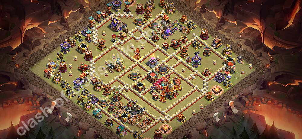 TH16 War Base Plan with Link, Anti Everything, Copy Town Hall 16 CWL Design 2026, #3600