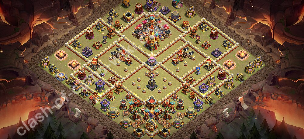 TH16 Anti 3 Stars War Base Plan with Link, Copy Town Hall 16 CWL Design 2026, #3602