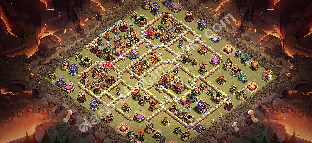 TH16 Anti 3 Stars War Base Plan with Link, Copy Town Hall 16 CWL Design 2026, #3636