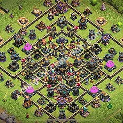 Municipio livello 17 Anti 2 Stelle Base + Link, Legend League - Miglior Disposizione Villaggio per Difesa COC 2026 TH17, #2252