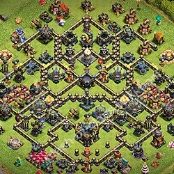 Diseño de aldea para Defensa Ayuntamiento 17 Copiar, Híbrido - COC TH17 Perfecta Distribucion 2026 + Enlace, #2984