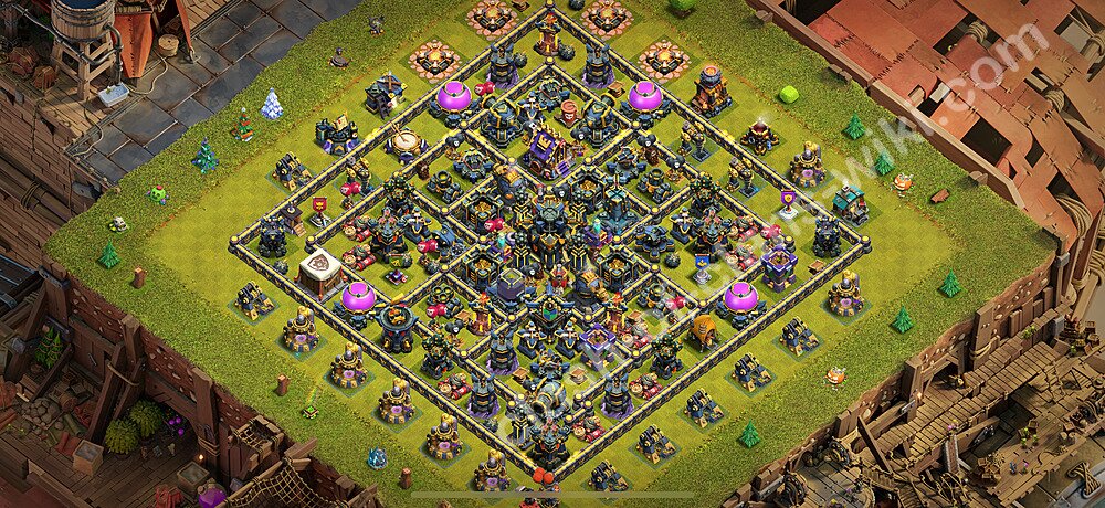 Gute Base für Verteidigung RH17 + Link, Hybrid 2025 -  COC Rathaus 17 Kopieren Base, #2244