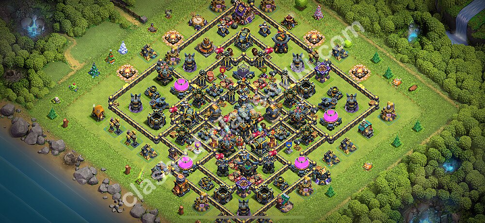 Топ Расстановка базы ТХ 17 2025 Анти 2 Звезды Скопировать, Легендарная лига, #2252