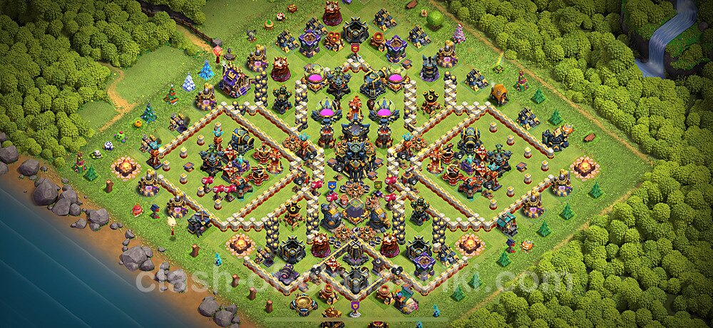 TH17 Trophy Base Plan with Link, Copy Town Hall 17 Base Design 2024, #2327