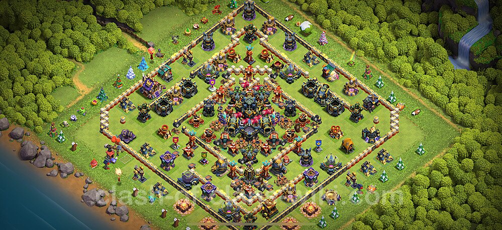 TH17 Trophy Base Plan with Link, Copy Town Hall 17 Base Design 2024, #2344