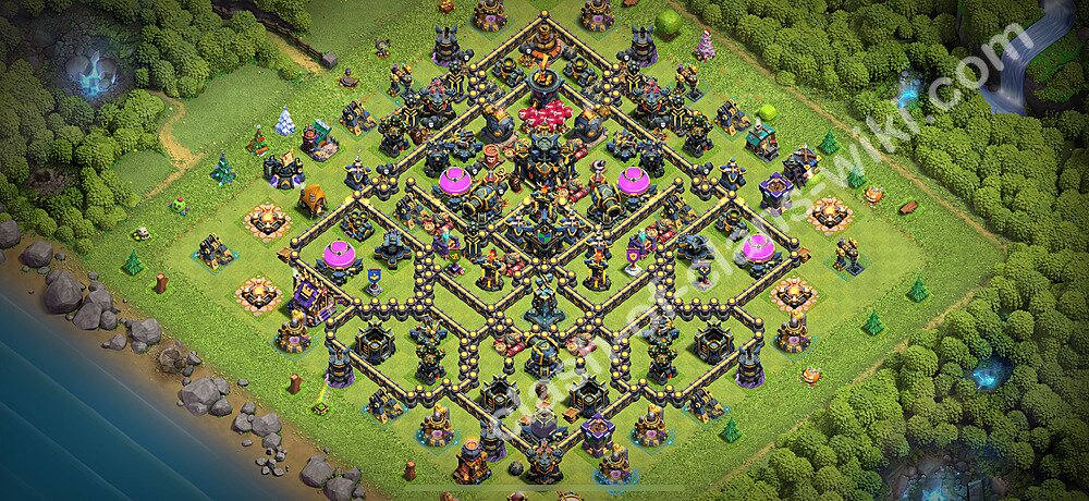 Diseño de aldea Anti 2 Estrellas Ayuntamiento 17 Copiar, Liga de Leyenda - COC TH17 Perfecta Distribucion 2025 + Enlace, #2455